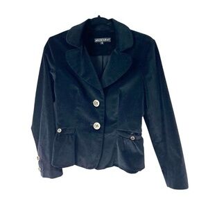 Shin‎ Choi Black Velvet Pleated Back Two Button Closure Blazer
